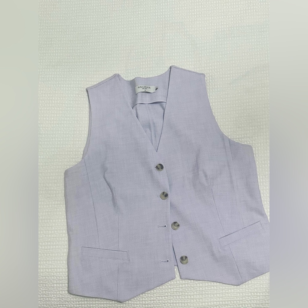 MM LaFleur Stretch Tweed The Roo Vest lilac lavendar